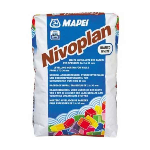 Mapei Nivoplan fehér kiegyenlítőhabarcs bel- és kültéri falakra - 25 kg