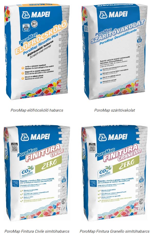 Mapei Poromap termékek